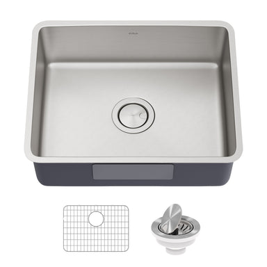KRAUS Dex 21" Undermount 16 Gauge Antibacterial Stainless Steel Kitchen Sink-Kitchen Sinks-KRAUS