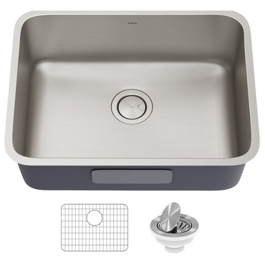 KRAUS Dex 25" Undermount 16 Gauge Antibacterial Stainless Steel Kitchen Sink-Kitchen Sinks-KRAUS