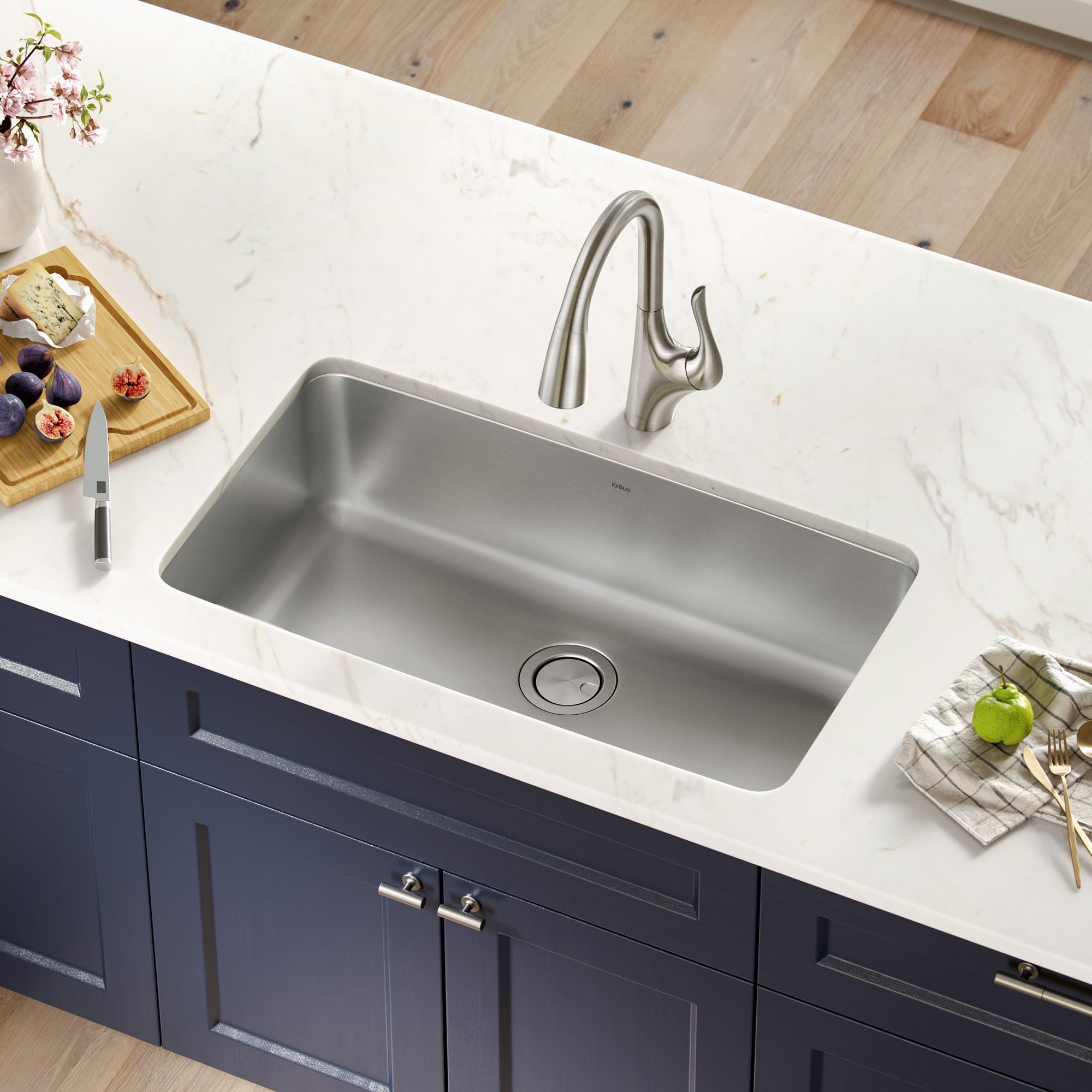KRAUS Dex 33" Undermount 16 Gauge Stainless Steel Kitchen Sink-Kitchen Sinks-DirectSinks