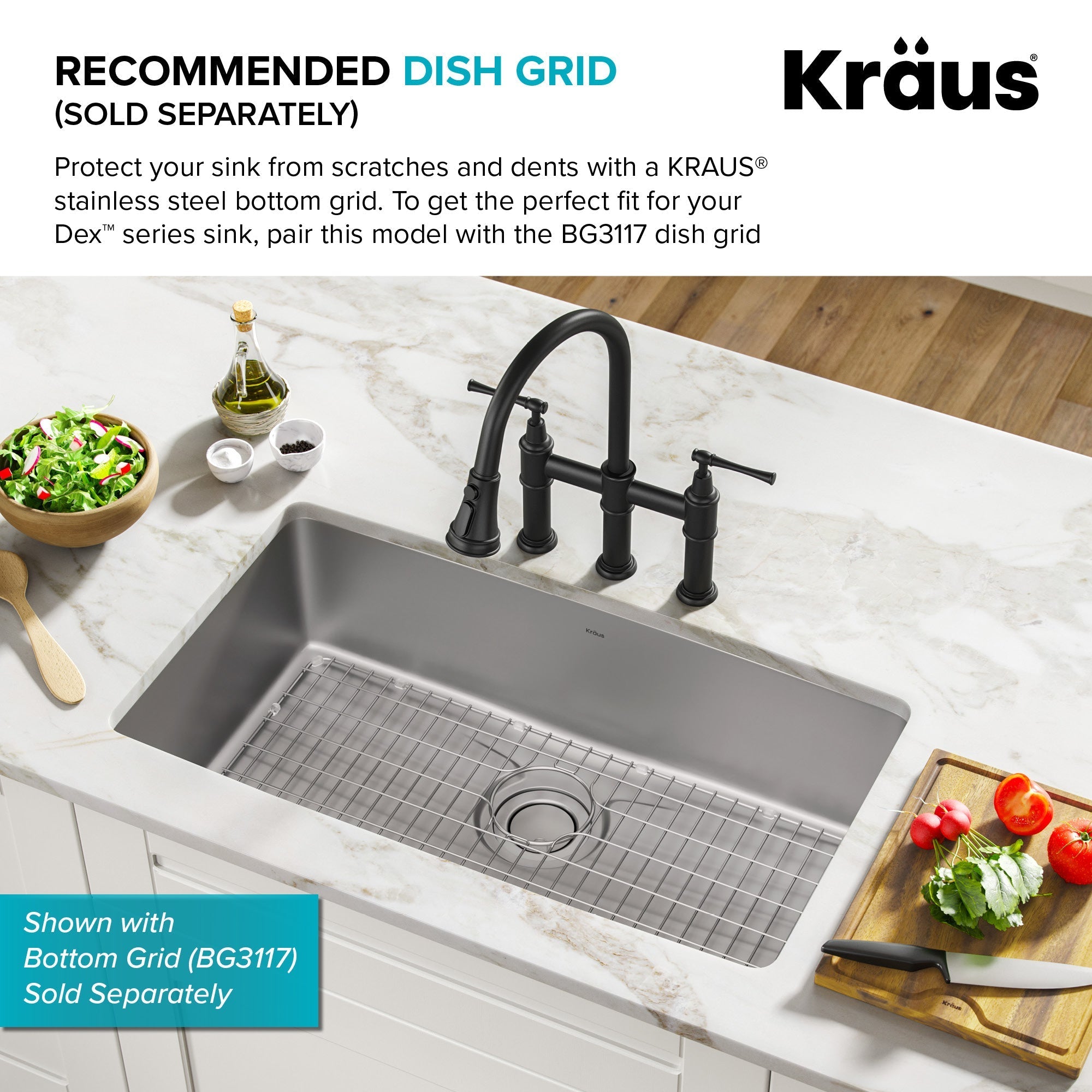 KRAUS Dex 33" Undermount 16 Gauge Stainless Steel Kitchen Sink with VersiDrain-Kitchen Sinks-DirectSinks