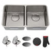 KRAUS Dex 33" Undermount 50/50 Double Bowl 16 Gauge Stainless Steel Kitchen Sink with VersiDrain-Kitchen Sinks-DirectSinks