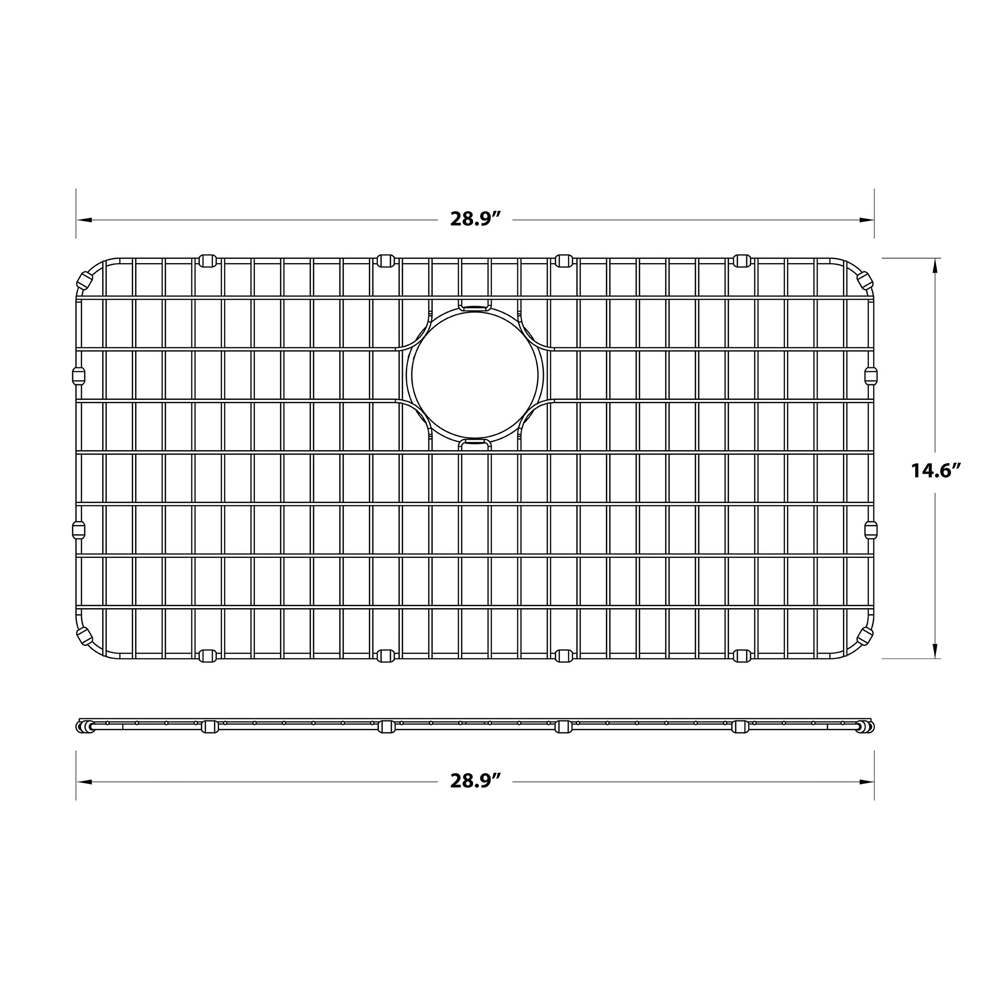 KRAUS Dex™ Series 33-Inch Stainless Steel Kitchen Sink Bottom Grid with Soft Rubber Bumpers-Kitchen Accessories-KRAUS
