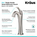 KRAUS Elavo 14-Inch Round White Porcelain Ceramic Bathroom Vessel Sink and Arlo Faucet Combo Set with Pop-Up Drain-Bathroom Sinks & Faucet Combos-DirectSinks