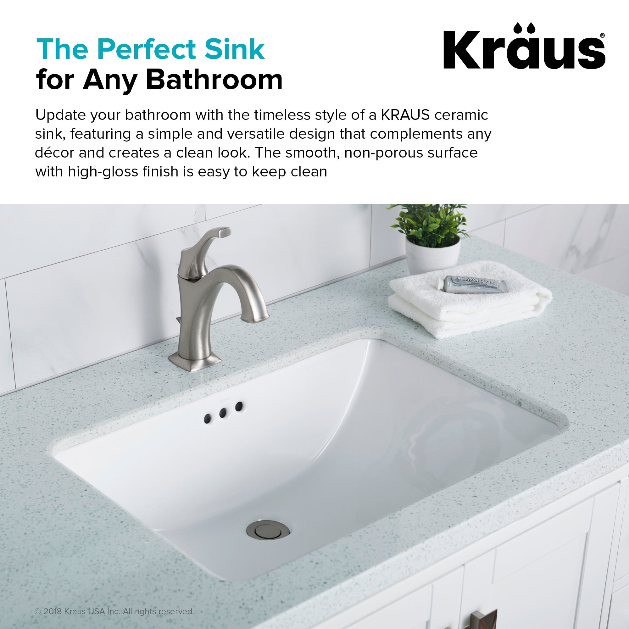 KRAUS Elavo Large Rectangular Ceramic Undermount Bathroom Sink in White with Overflow-Bathroom Sinks-DirectSinks