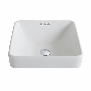 KRAUS Elavo„¢ Series Square Ceramic Semi-Recessed Bathroom Sink in White with Overflow-Bathroom Sinks-KRAUS