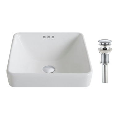 KRAUS Elavo„¢ Series Square Ceramic Semi-Recessed Bathroom Sink in White with Overflow-KRAUS-DirectSinks