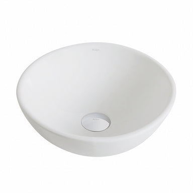 KRAUS Elavo„¢ Small Round Ceramic Vessel Bathroom Sink in White-Bathroom Sinks-KRAUS