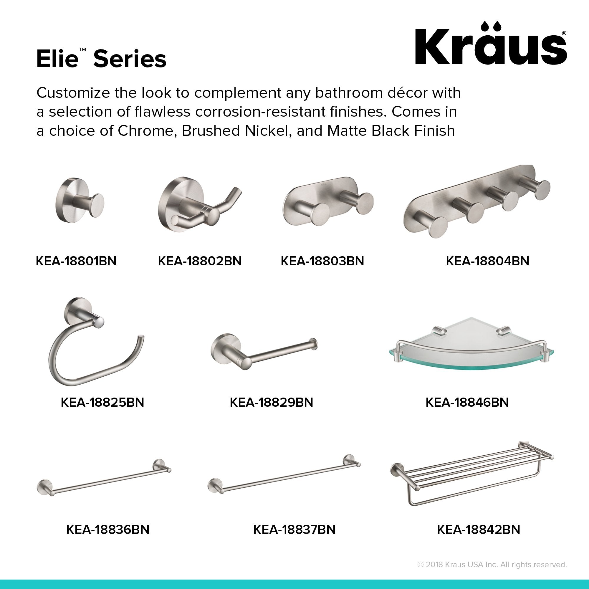 KRAUS Elie™ Bathroom Robe and Towel Double Hook-Bathroom Accessories-KRAUS