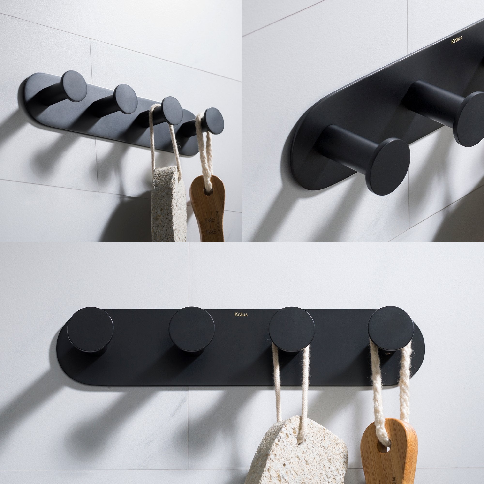 KRAUS Elie™ Bathroom Robe and Towel Hook Rack with 4 Hooks-Bathroom Accessories-KRAUS