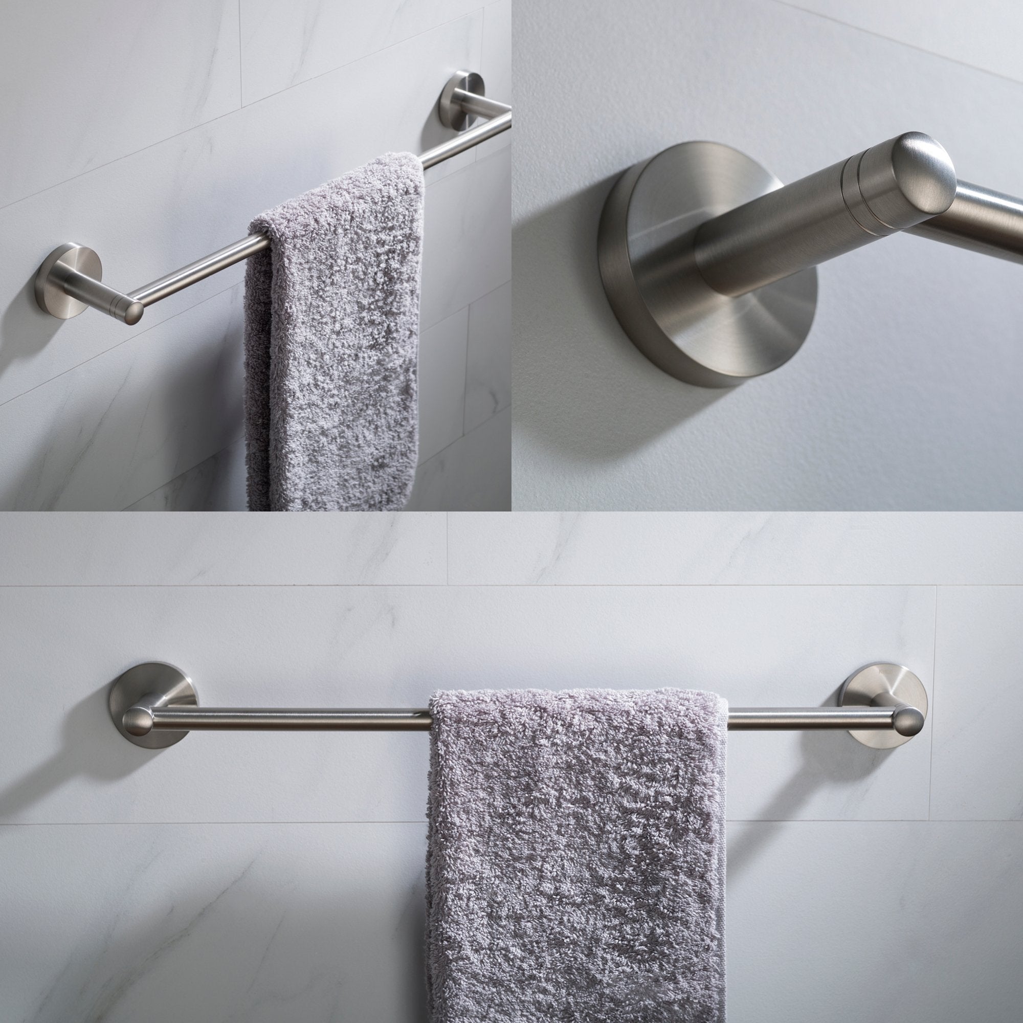 Luxury Elie 4-Piece Bath Hardware Set with 24-Inch Towel Bar