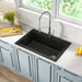 KRAUS Forteza 33" Dual Mount Single Bowl Black Granite Kitchen Sink in Black-Kitchen Sinks-DirectSinks