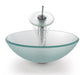 Kraus Frosted Glass Vessel Sink and Waterfall Faucet-DirectSinks