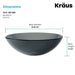 KRAUS Glass Vessel Sink in Clear Black-Bathroom Sinks-DirectSinks