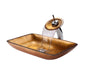 Kraus Golden Pearl Rectangular Glass Vessel Sink and Waterfall Faucet-KRAUS-DirectSinks
