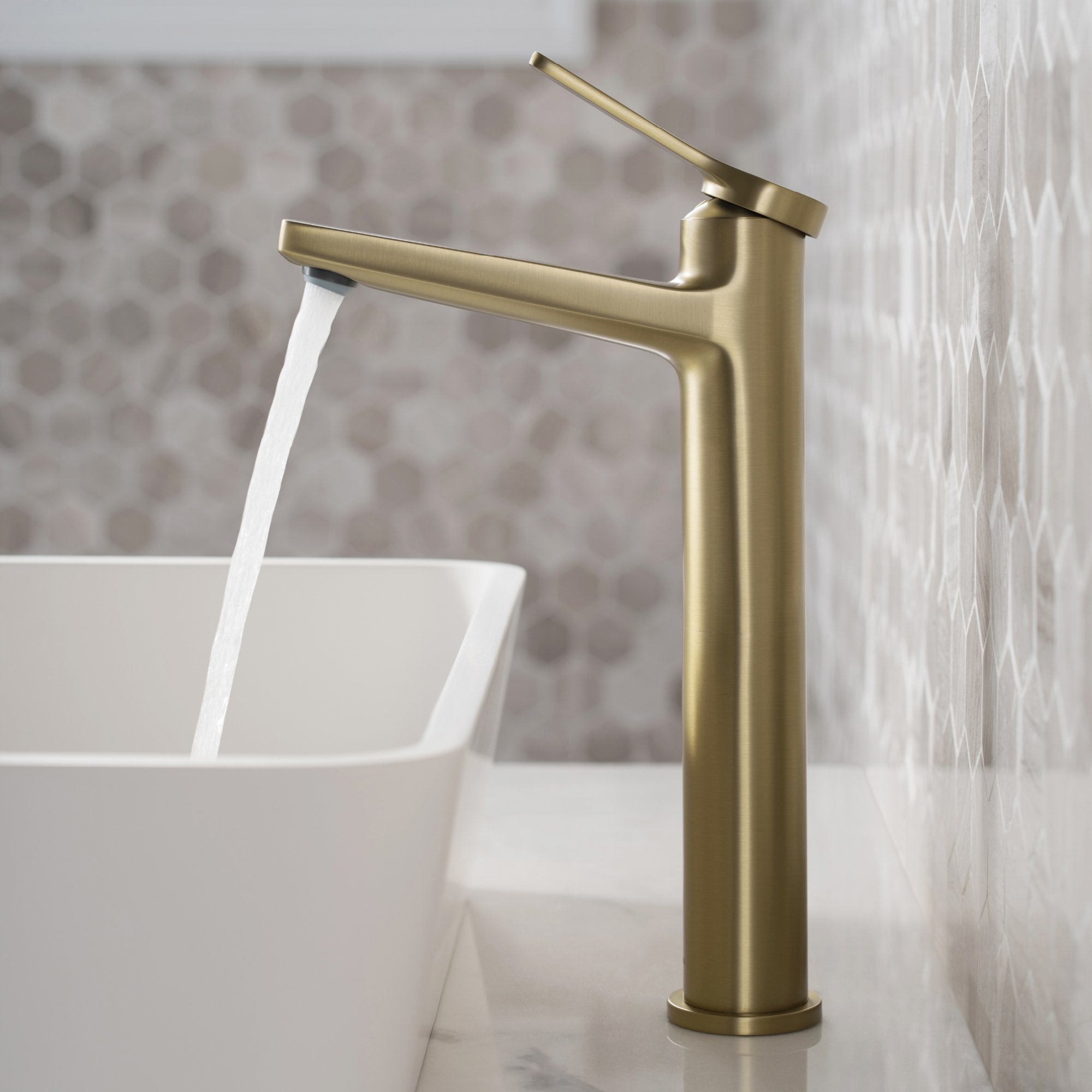 KRAUS Indy Single Handle 2-Pack Vessel Bathroom Faucet in Brushed Gold KVF-1400BG-2PK | DirectSinks