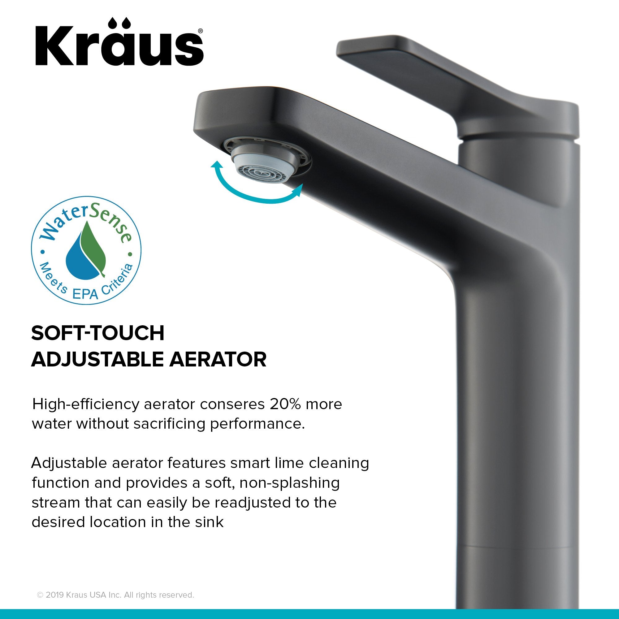 KRAUS Indy Single Handle 2-Pack Vessel Bathroom Faucet in Matte Black KVF-1400MB-2PK | DirectSinks
