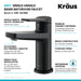 KRAUS Indy Single Handle Bathroom Faucet with 24" Towel Bar, Paper Holder, Towel Ring and Robe Hook in Matte Black C-KBF-1401-KEA-188MB | DirectSinks