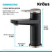KRAUS Indy Single Handle Bathroom Faucet with Matching Pop-Up Drain in Spot Free Stainless Steel/Matte Black/Satin Nickel-Bathroom Faucets-DirectSinks