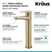 KRAUS Indy Single Handle Vessel Bathroom Faucet in Brushed Gold KVF-1400BG | DirectSinks