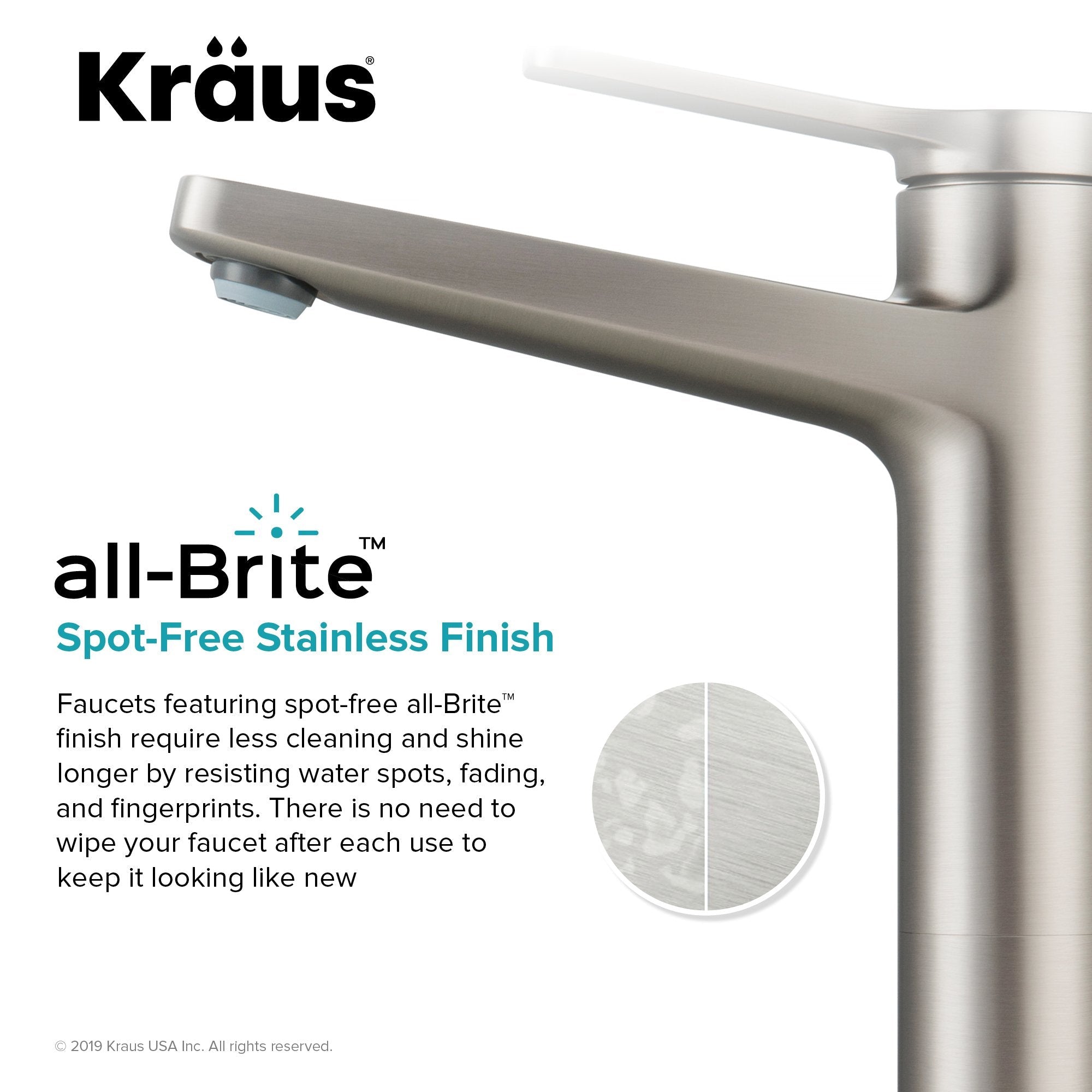 KRAUS Indy Single Handle Vessel Bathroom Faucet in Spot Free Stainless Steel KVF-1400SFS | DirectSinks