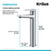 KRAUS Indy Single Handle Vessel Bathroom Faucet with 24" Towel Bar, Paper Holder, Towel Ring and Robe Hook in Chrome C-KVF-1400-KEA-188CH | DirectSinks