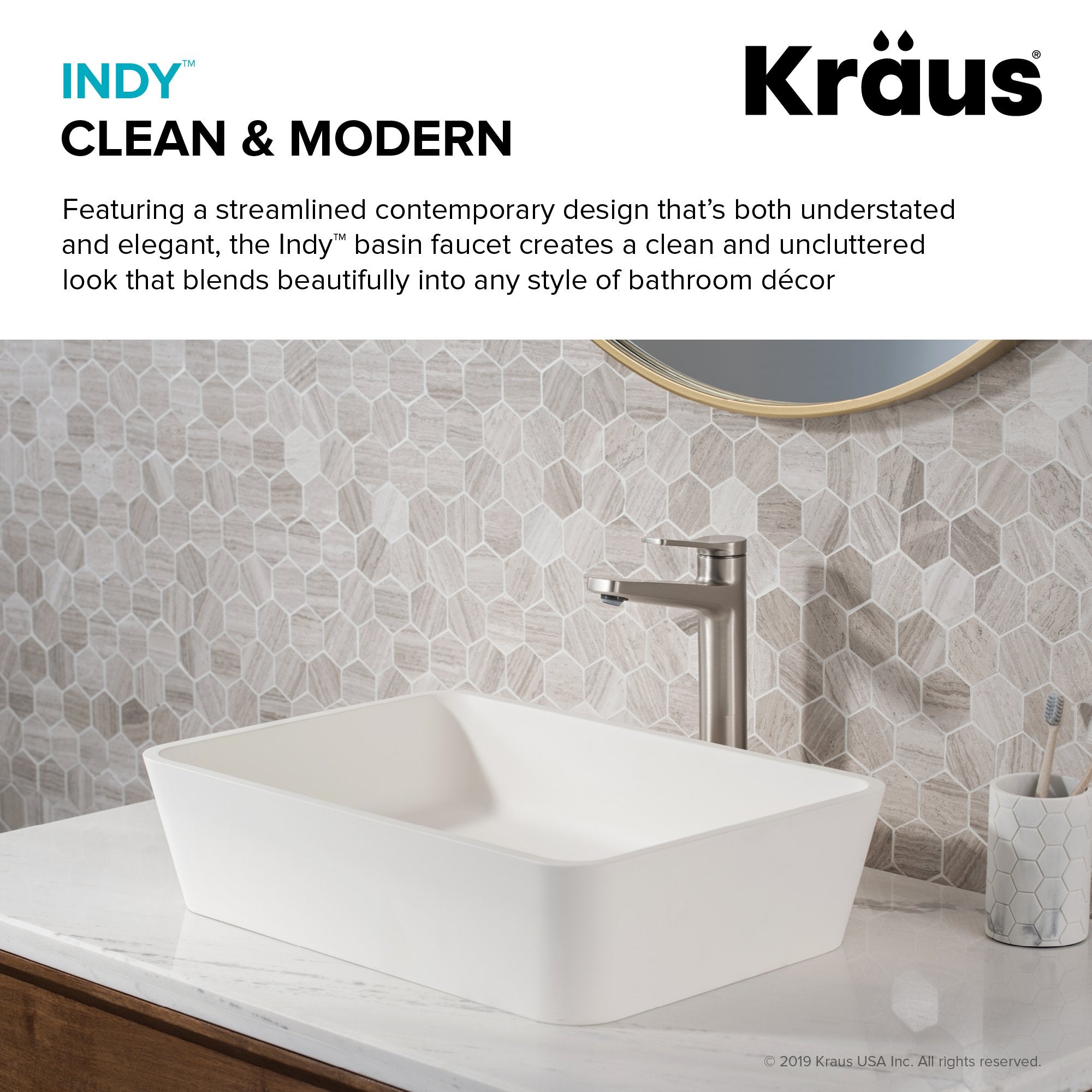 KRAUS Indy Single Handle Vessel Bathroom Faucet with Drain in Spot Free Stainless Steel KVF-1400SFS-PU-10SN | DirectSinks