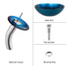 Kraus Irruption Blue Glass Vessel Sink and Waterfall Faucet-Bathroom Sinks & Faucet Combos-DirectSinks