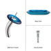 Kraus Irruption Blue Rectangular Glass Vessel Sink and Waterfall Faucet-Bathroom Sinks & Faucet Combos-DirectSinks