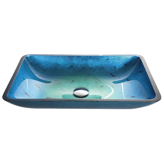 KRAUS Irruption Rectangular Glass Vessel Sink in Blue-KRAUS-DirectSinks