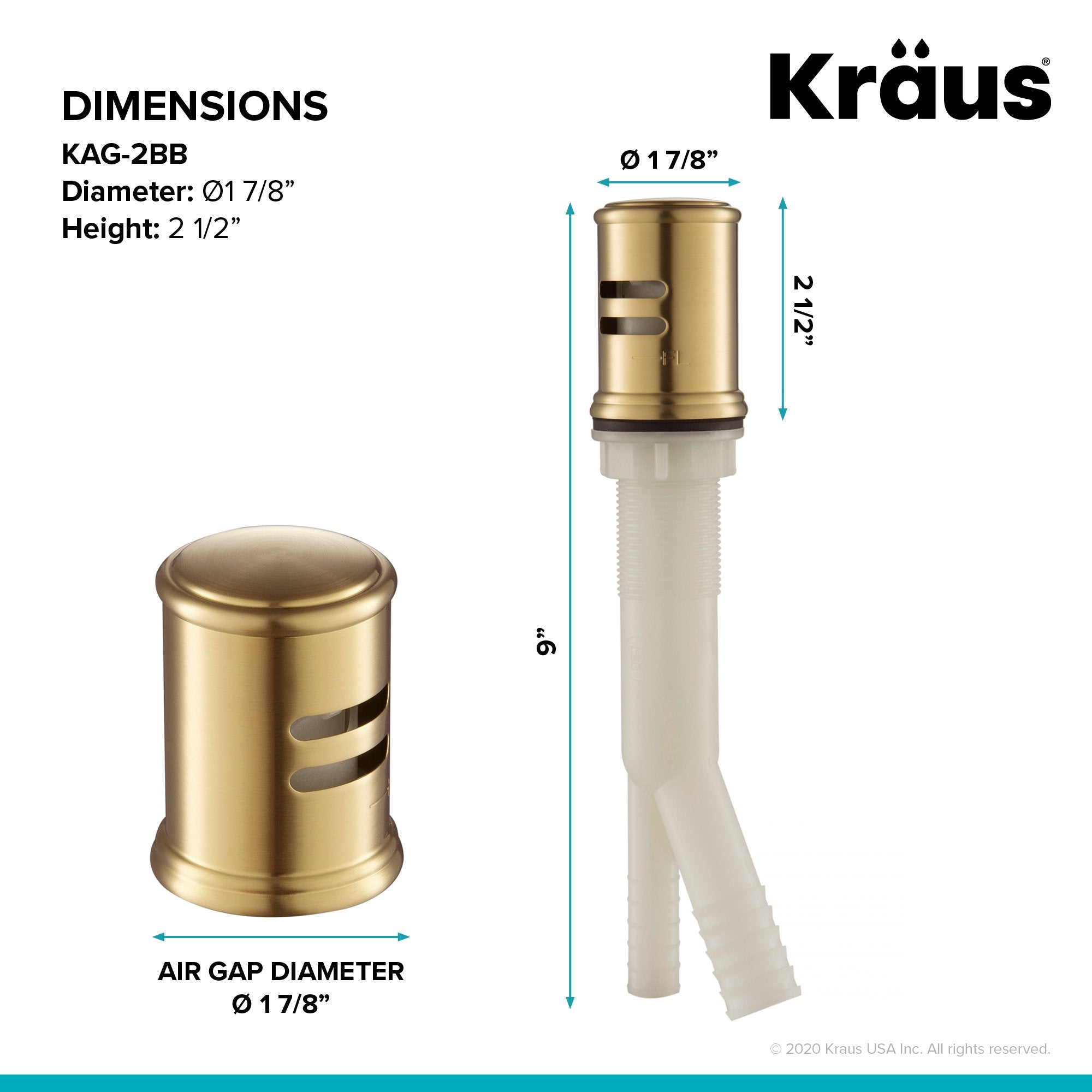 KRAUS KAG-2 Air Gap-Kitchen Accessories-KRAUS