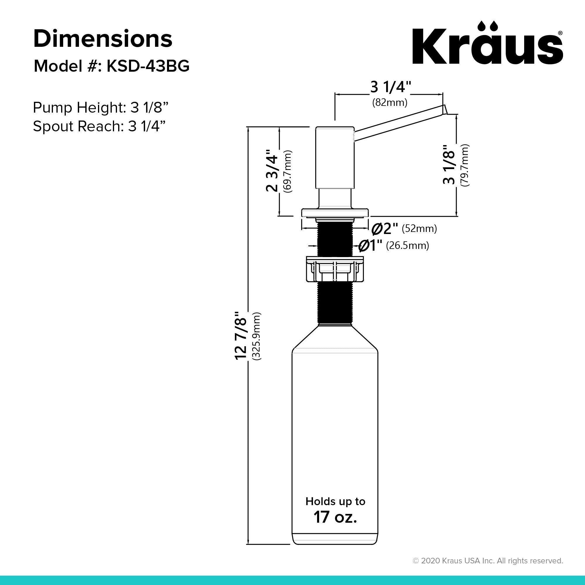 KRAUS KSD-32BG Kitchen Soap Dispenser in Brushed Gold-Soap Dispensers-KRAUS
