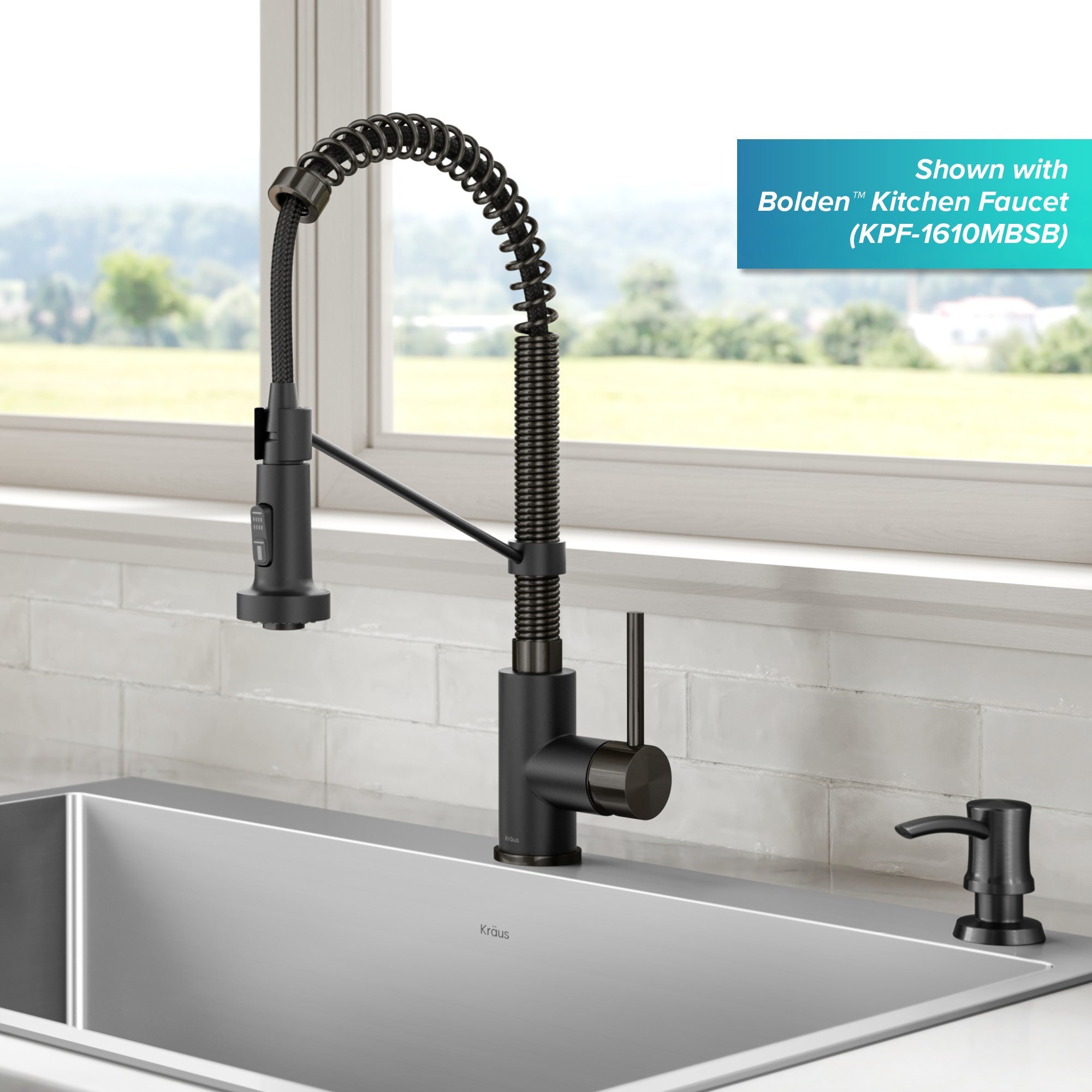 KRAUS KSD-54 Black Stainless Soap Dispenser-Soap Dispensers-DirectSinks