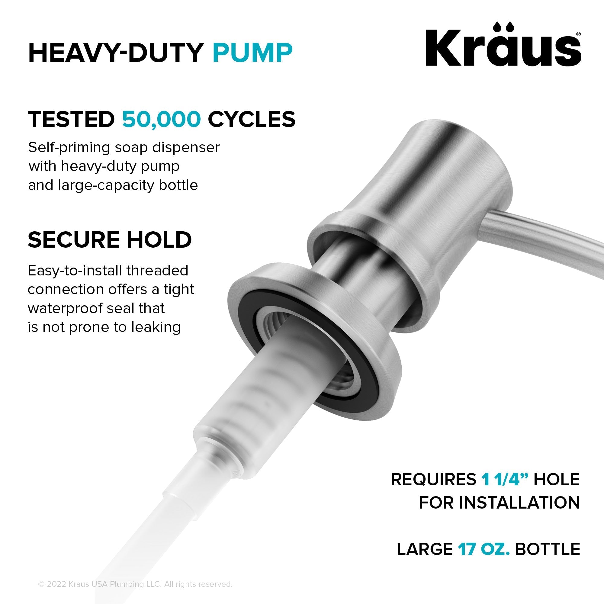 KRAUS KSD-54 Black Stainless Soap Dispenser-Soap Dispensers-DirectSinks