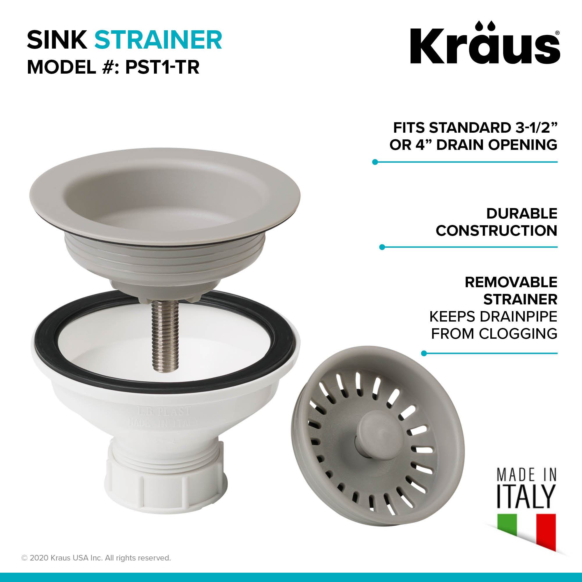 KRAUS Kitchen Sink Strainer in Truffle-Kitchen Accessories-KRAUS