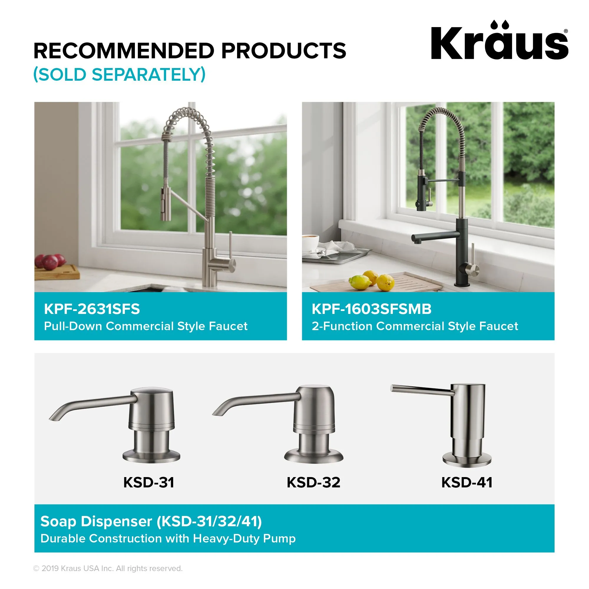 Kraus KWU12045 45 Inch Kore™ 2-Tier Workstation Kitchen Sink with