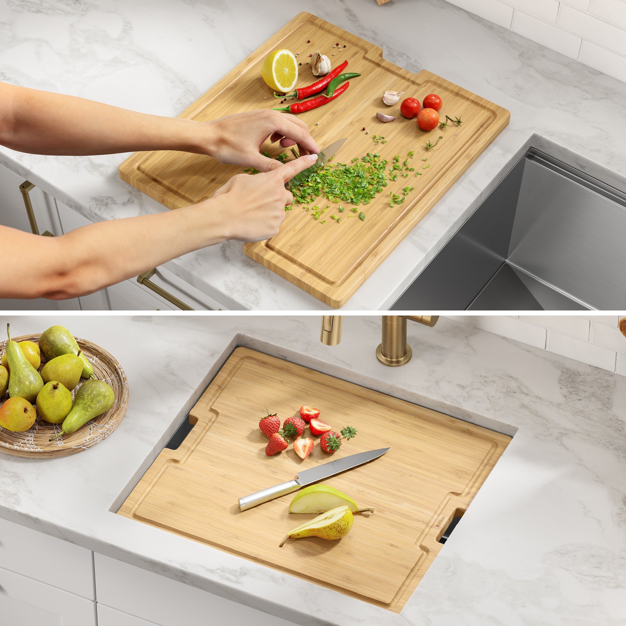 Stainless Steel Kitchen Countertop Bowl Dish Chopping Board