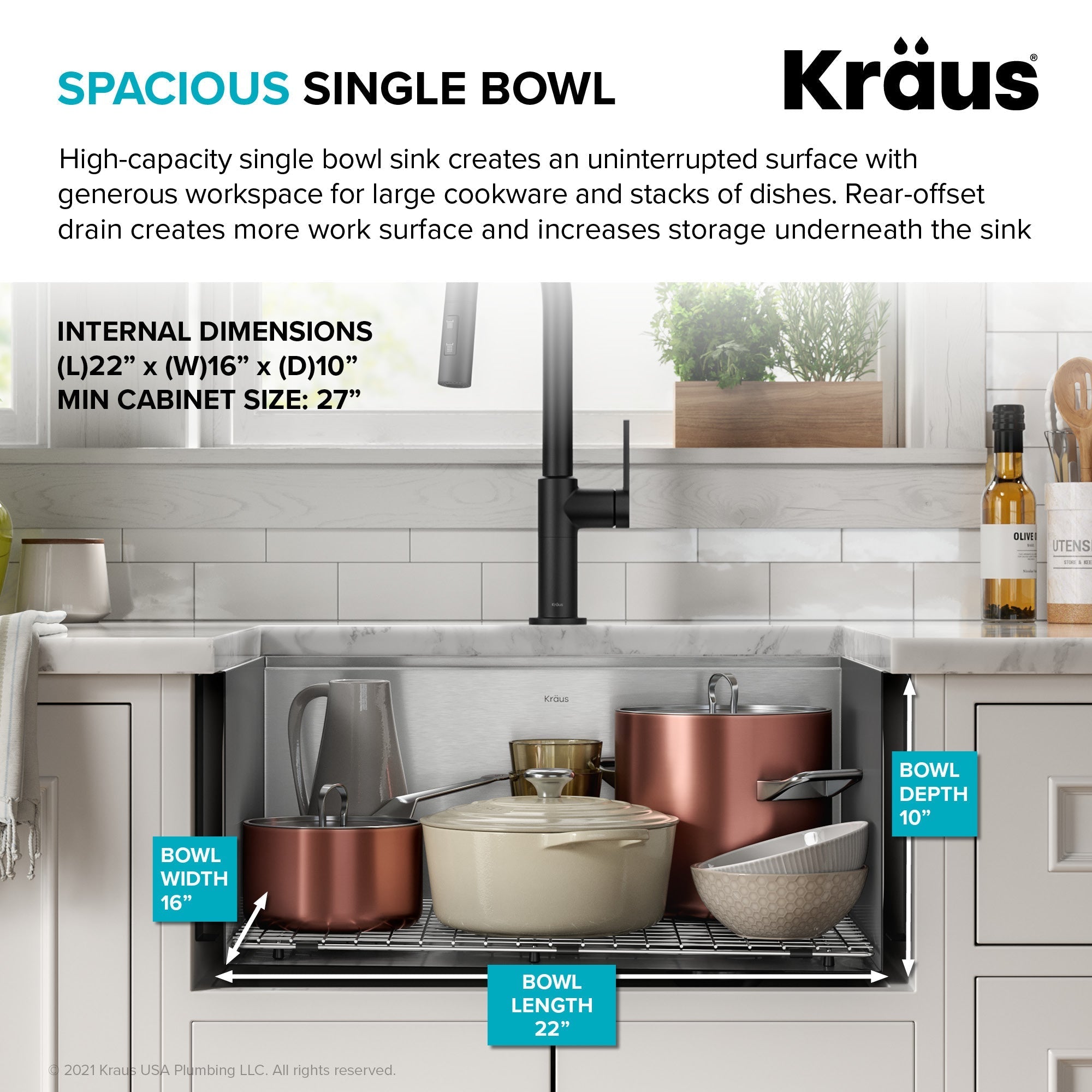 KRAUS Kore 24" Apron Front Workstation 16 Gauge Stainless Steel Single Bowl Kitchen Sink with Accessories-Kitchen Sinks-DirectSinks