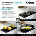 KRAUS Kore 27" Apron Front Workstation 16 Gauge Stainless Steel Kitchen Sink-Kitchen Sinks-DirectSinks