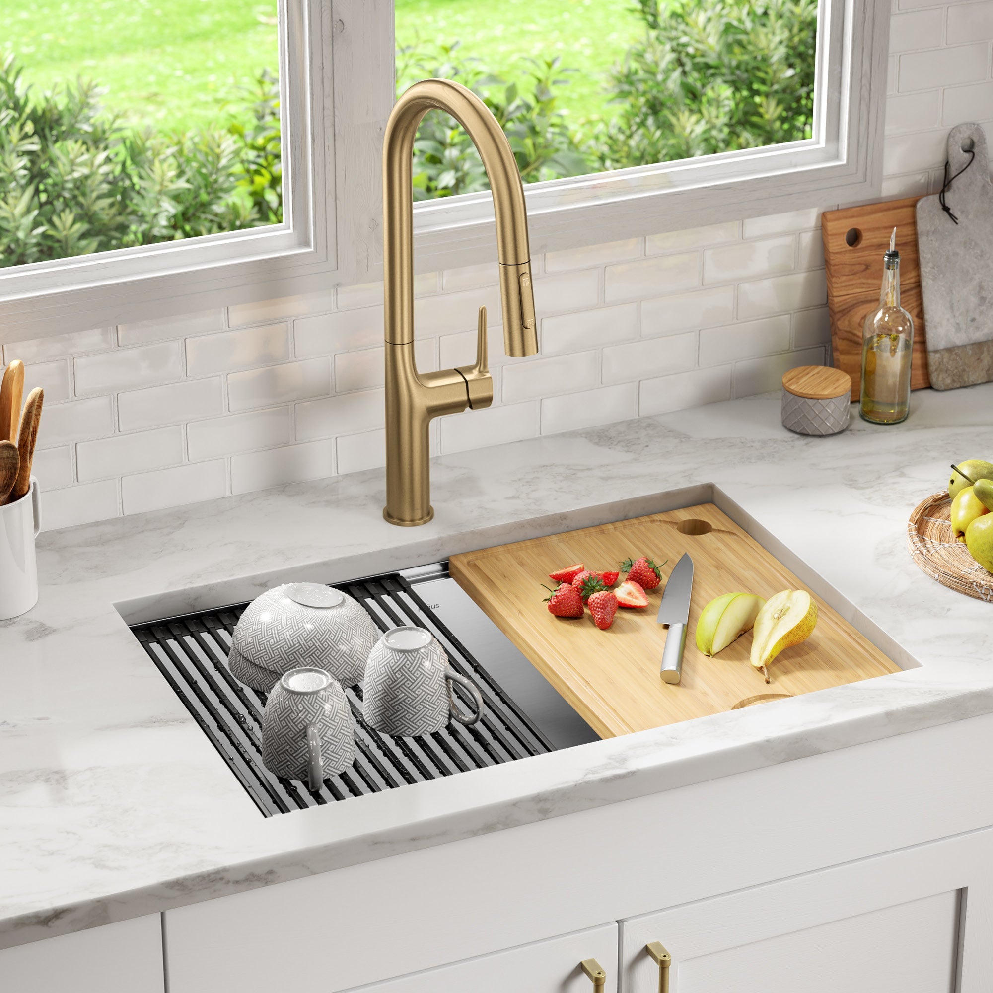 KRAUS Kore 28 Top Mount Workstation Single Bowl Kitchen Sink — DirectSinks