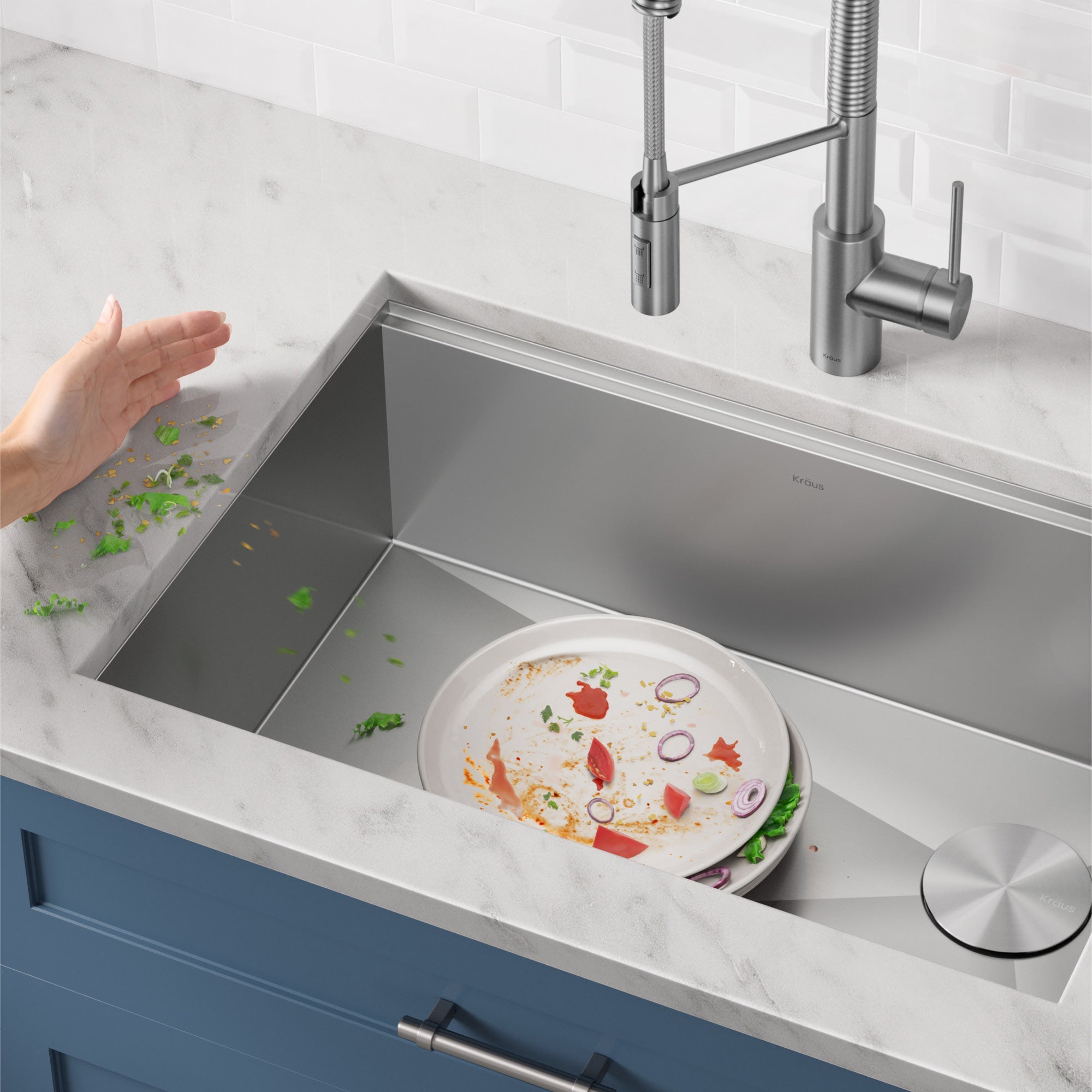 KRAUS Kore 28" Undermount Workstation 16 Gauge Stainless Steel Single Bowl Kitchen Sink with Accessories-Kitchen Sinks-DirectSinks
