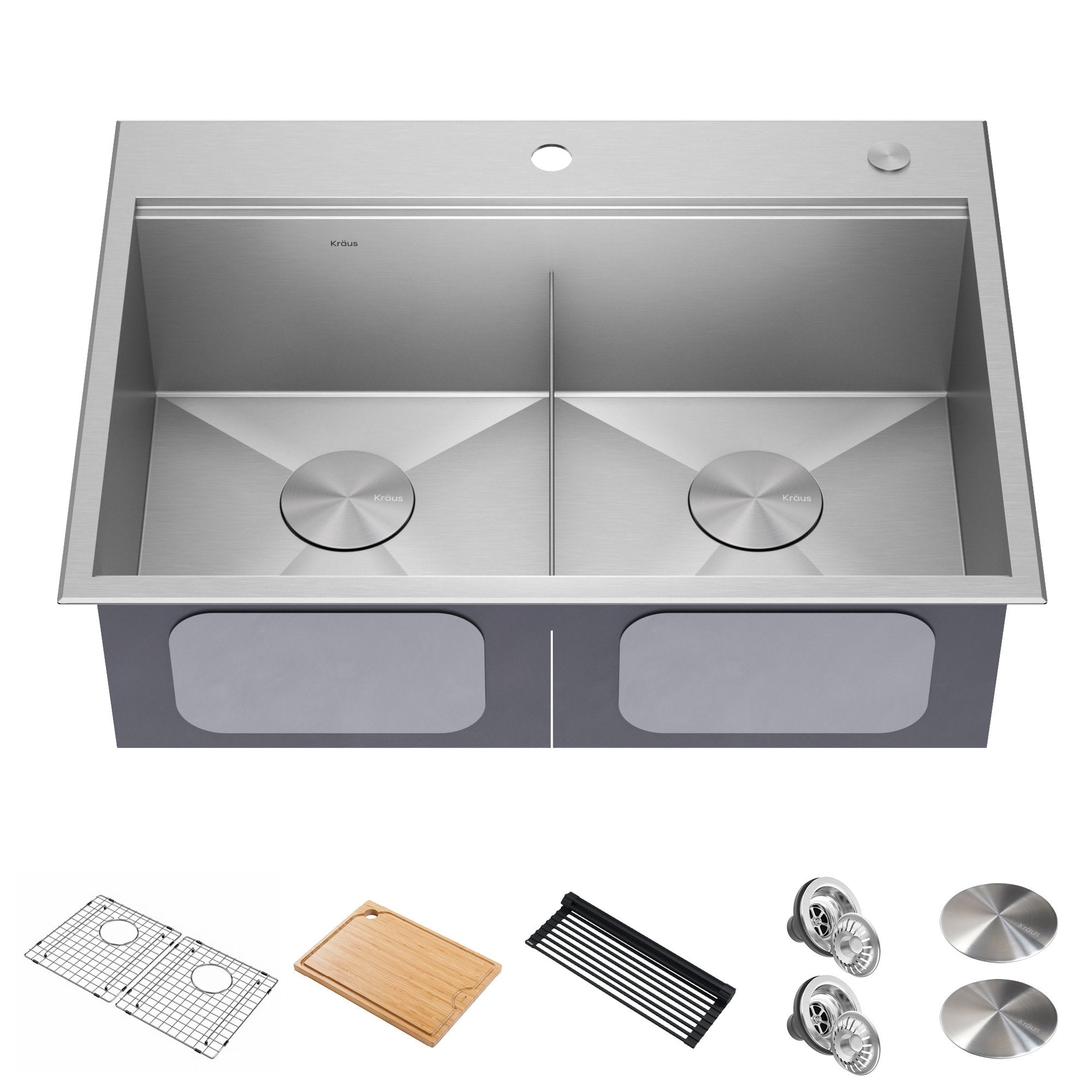 Kraus KWT302-30 is a great double bowl drop in sink for a 30 inch cabinet