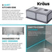 KRAUS Kore 30" Double Bowl Undermount Workstation 16 Gauge Stainless Steel Kitchen Sink with Accessories-Kitchen Sinks-DirectSinks
