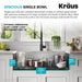 KRAUS Kore 36" Undermount Workstation 16 Gauge Stainless Steel Single Bowl Kitchen Sink with Accessories-Kitchen Sinks-DirectSinks