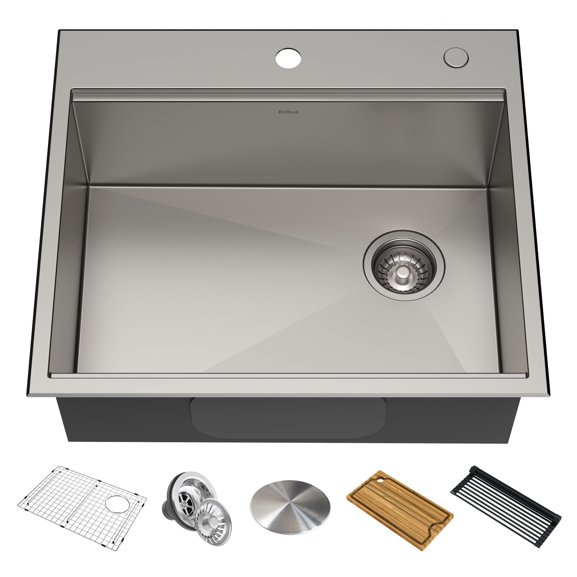 KRAUS Kore Workstation 25 Drop-In 16 Gauge Kitchen Sink — DirectSinks