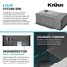 KRAUS Kore Workstation 27" Undermount 16 Gauge Single Bowl Kitchen Sink in PVD Gunmetal-Kitchen Sinks-DirectSinks