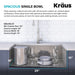 KRAUS Kore Workstation 27" Undermount 16 Gauge Single Bowl Stainless Steel Kitchen Sink with Accessories-Kitchen Sinks-DirectSinks