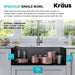 KRAUS Kore Workstation 33" Farmhouse Modern Flat Apron Front 16 Gauge Single Bowl Kitchen Sink in PVD Gunmetal-Kitchen Sinks-DirectSinks
