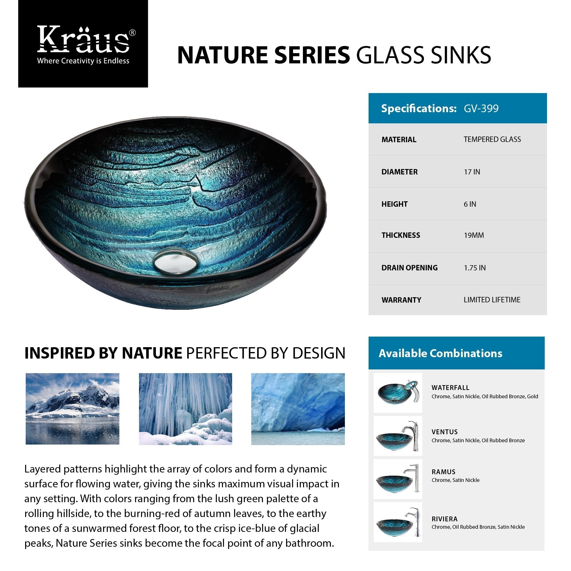Kraus Ladon Glass Vessel Sink and Waterfall Faucet-DirectSinks