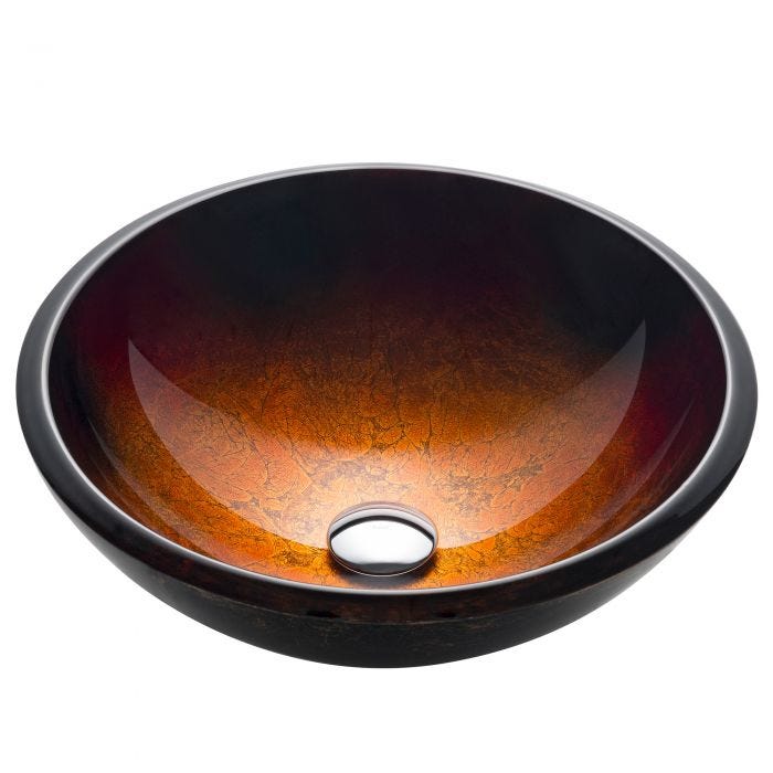KRAUS Mercury Glass Vessel Sink in Red and Gold-Bathroom Sinks-DirectSinks