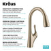 KRAUS Merlin Single Handle Pull-Down Kitchen Faucet in Brushed Gold-Kitchen Faucets-DirectSinks